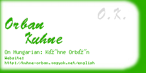 orban kuhne business card